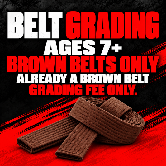 TKC grading for ages 7+ who already hold a brown belt; grading fee only.